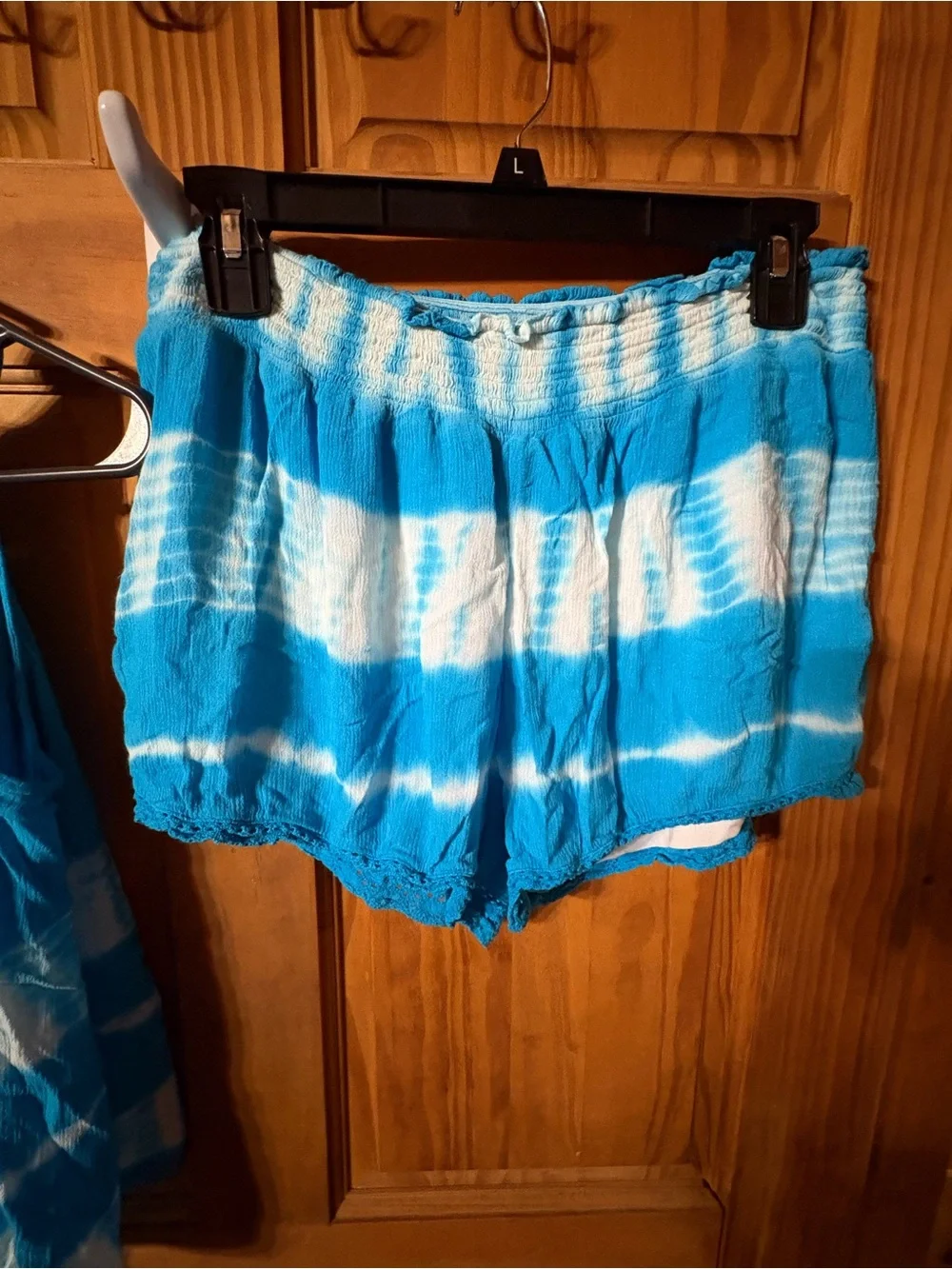 Justice Blue and White Tie-Dye Tank Top & Shorts Matching Set